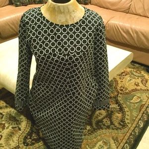 Milan Big Drill Black White Dress